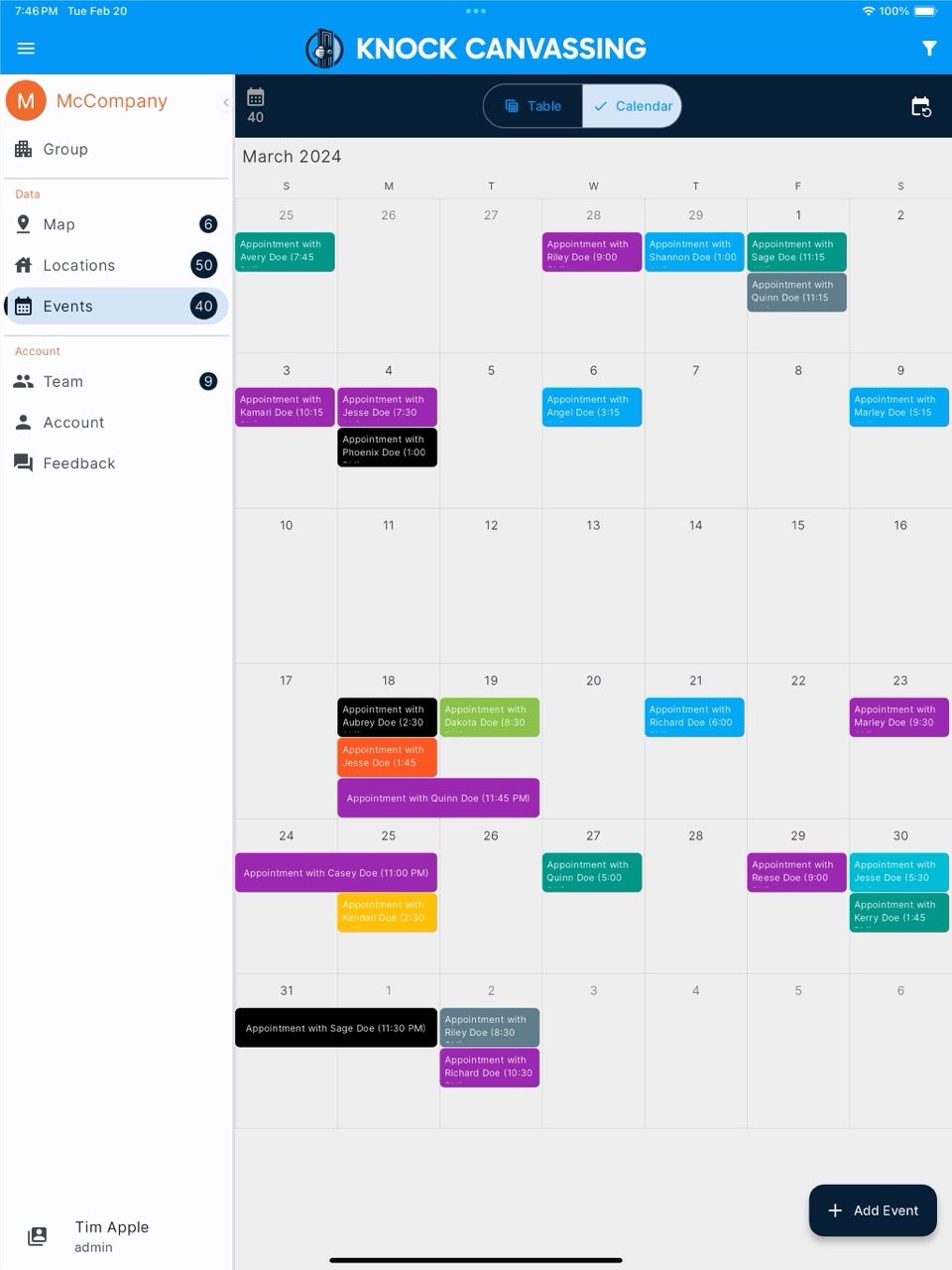 Calendar Screenshot